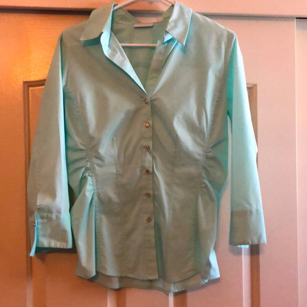 New York & Company Baby Blue Blouse